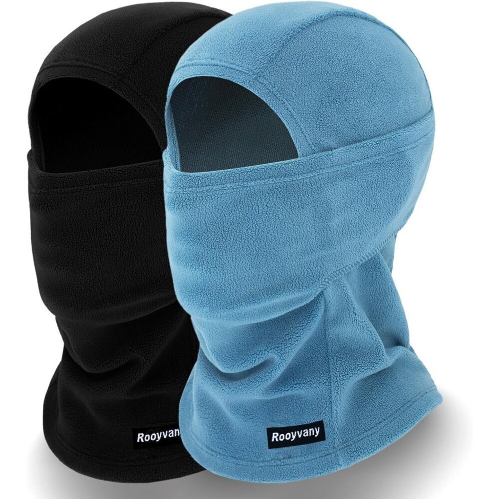 Women's Black/light Blue Balaclava Mask Windproof Lightweight Winter Face Mask